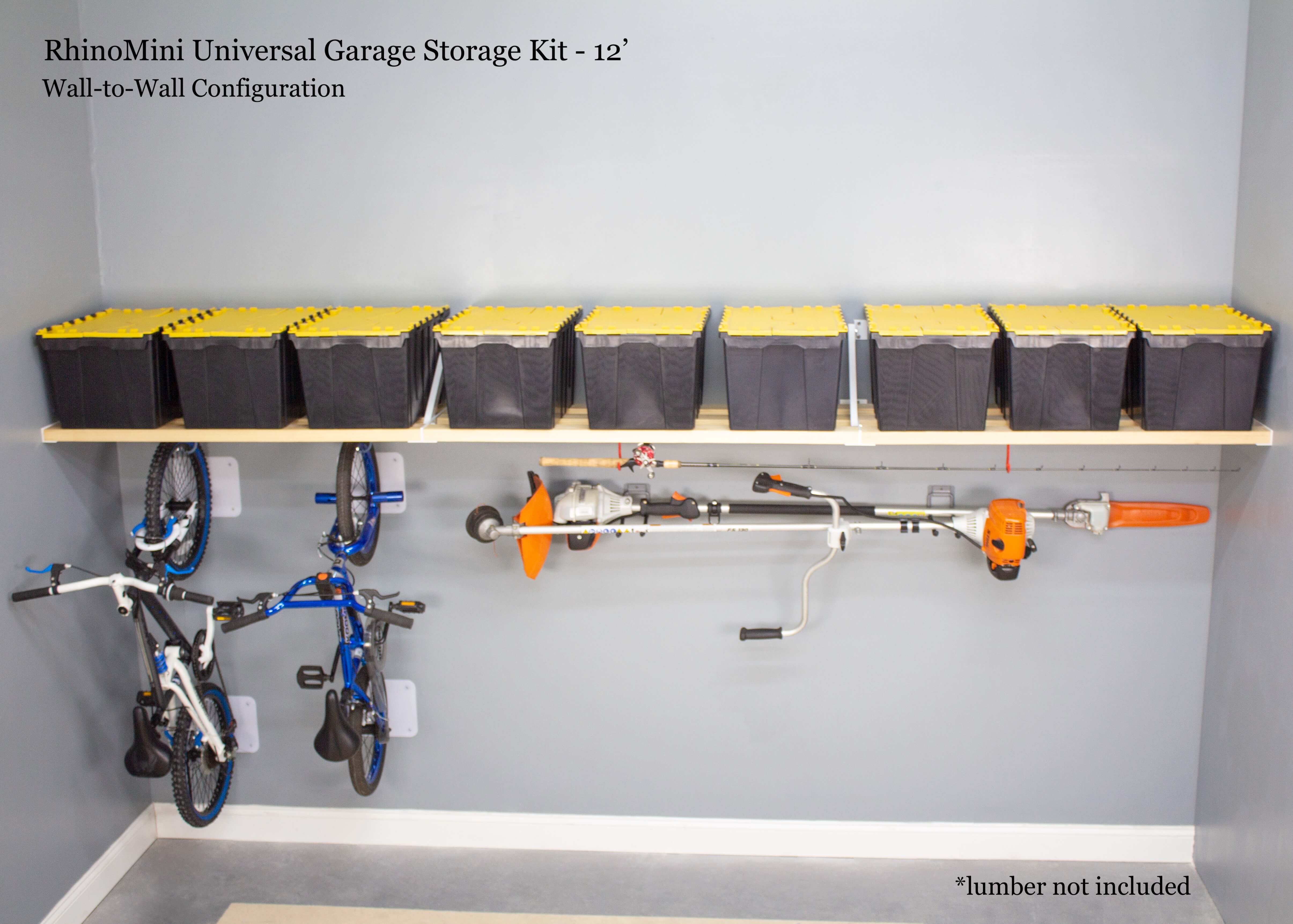 RhinoMini Universal Garage Storage Kit - 12 ft length, Mini