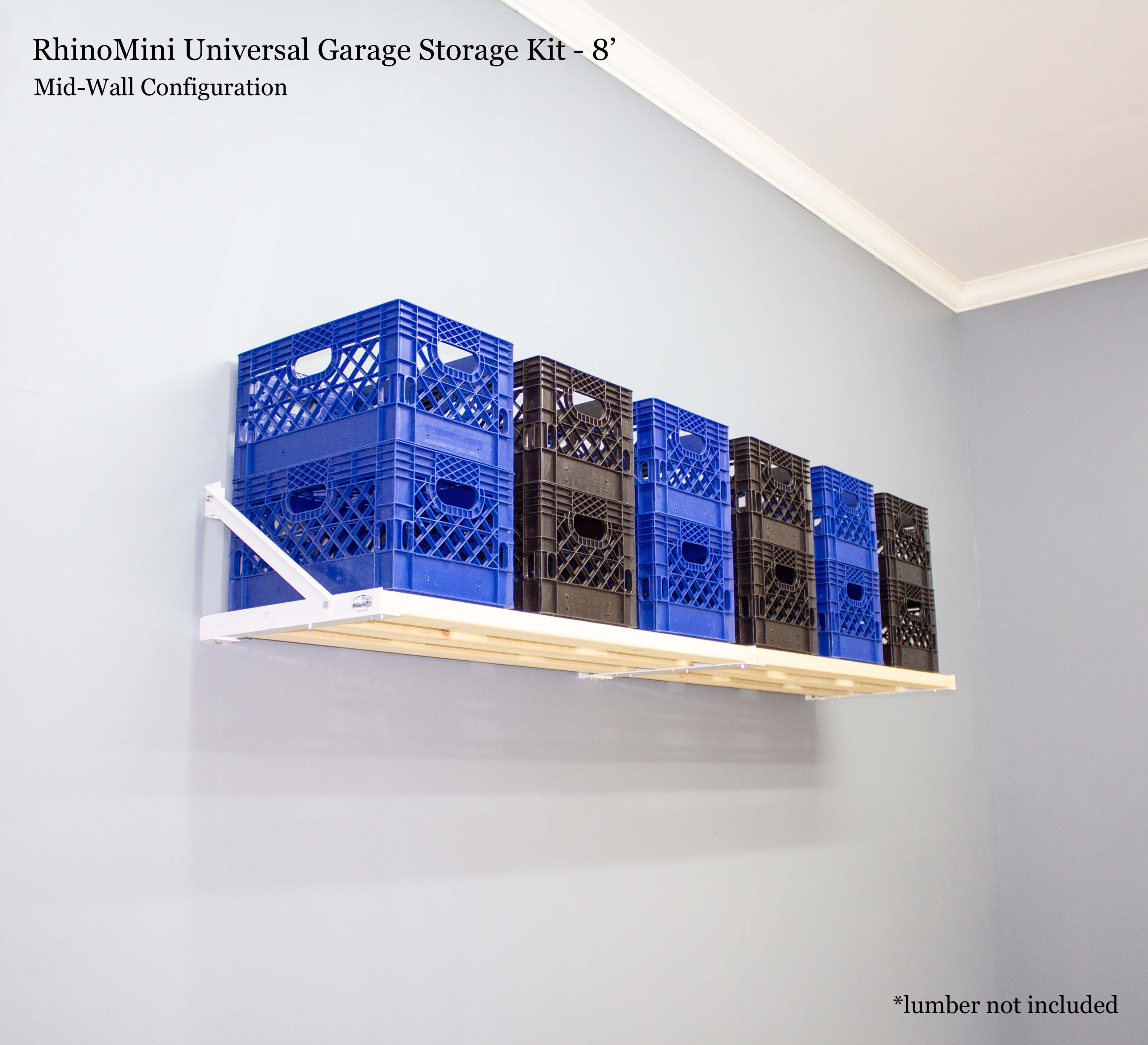 RhinoMini Universal Garage Storage Kit - 8 feet