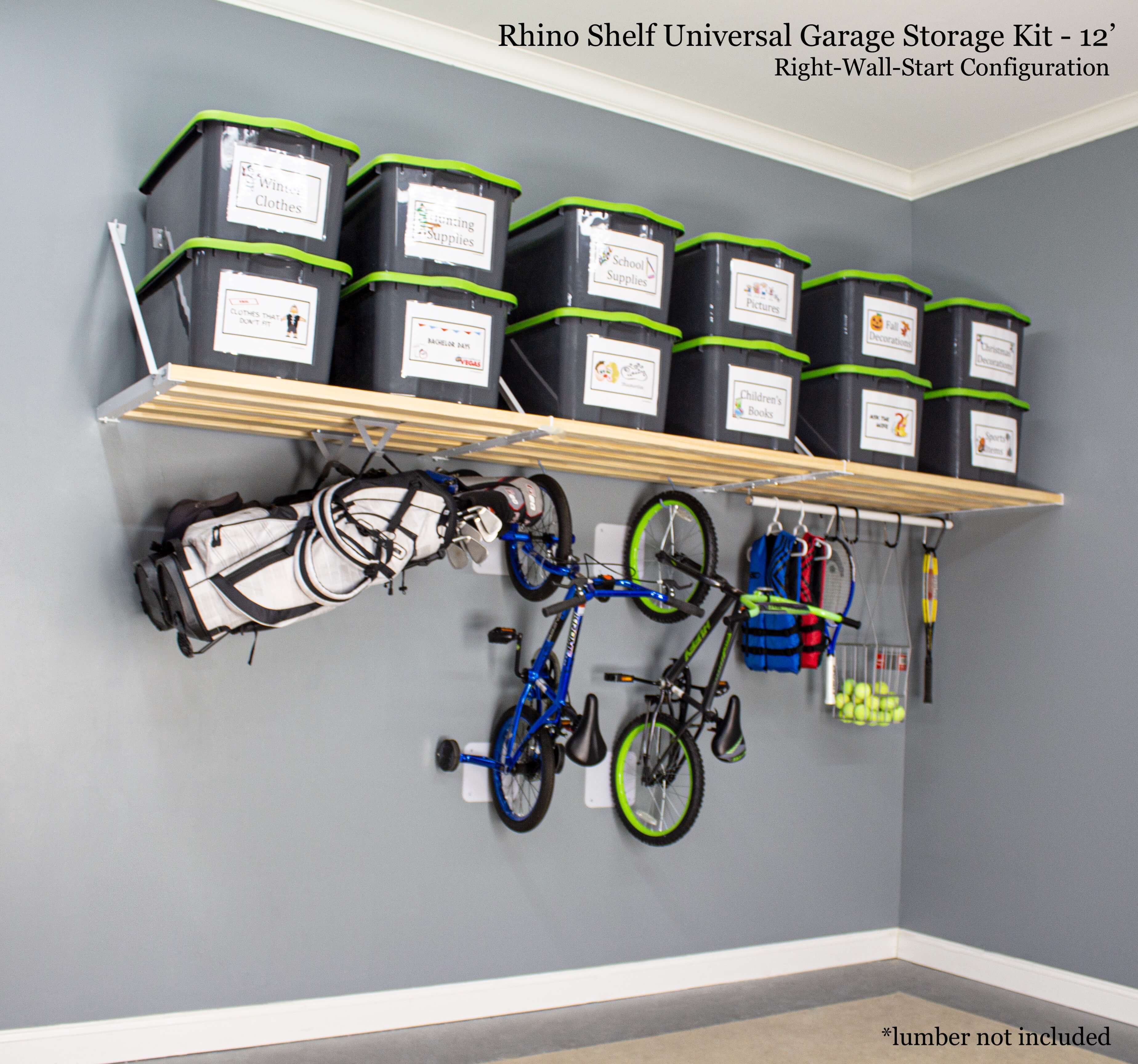Rhino Shelf Universal Garage Storage Kit - 12 ft RWS