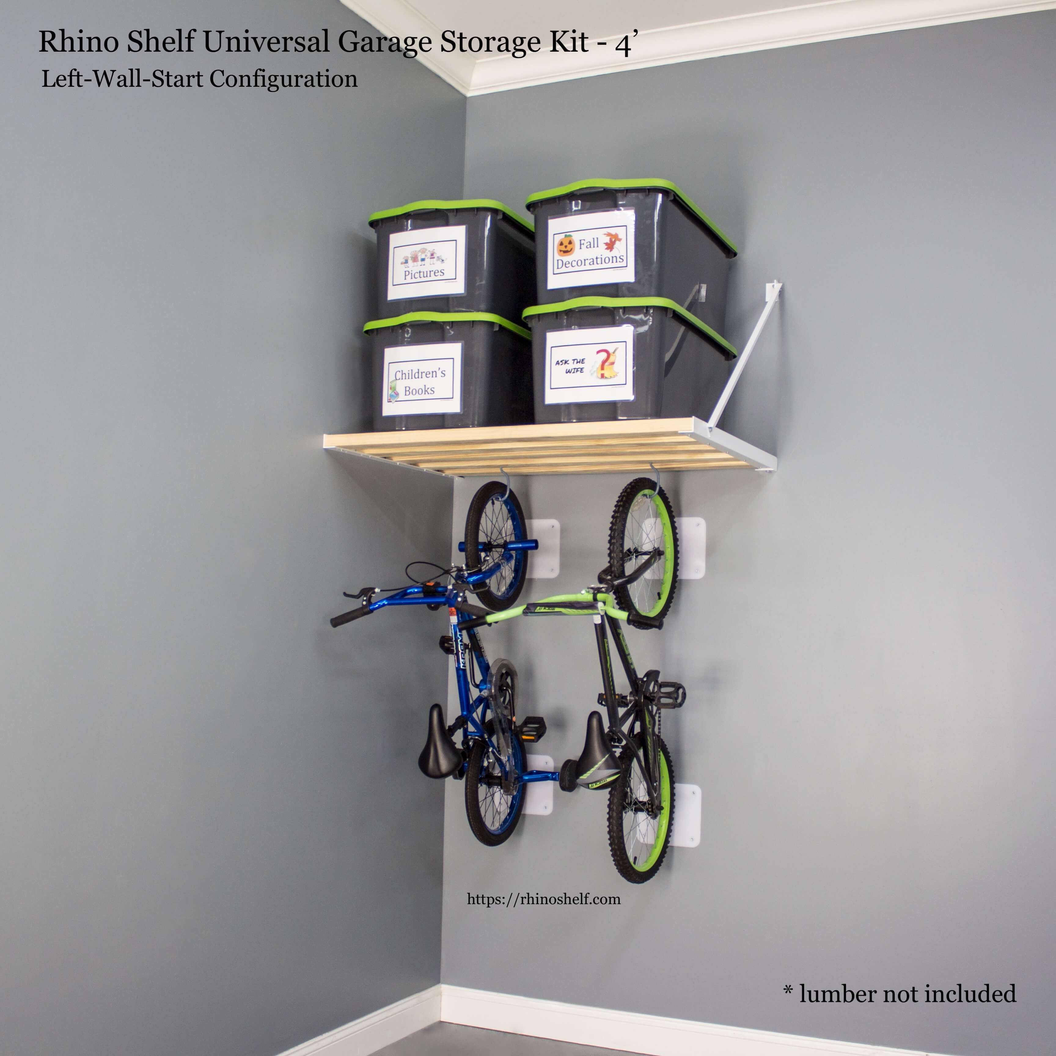 Rhino Shelf Universal Garage Storage Kit - 4 feet 
